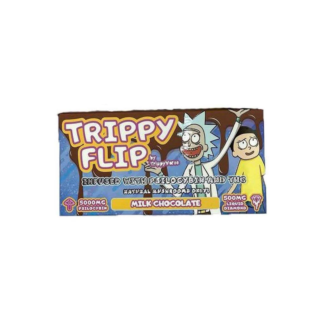 TRIPPY FLIP PREMIUM MILK CHOCOLATE CRUNCH, PSILOCYBIN EXTRACT, THC INFUSED