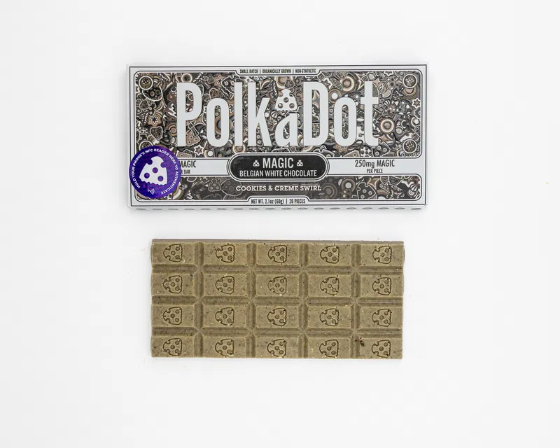 POLKA DOT - SHROOMS BELGIAN CHOCOLATE - 5G ( 250MG PER PIECE - 20 PIECES PER BAR)