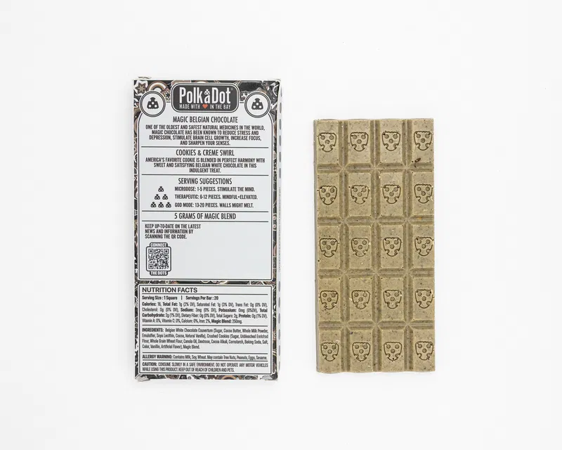 POLKA DOT - SHROOMS BELGIAN CHOCOLATE - 5G ( 250MG PER PIECE - 20 PIECES PER BAR) - Image 3