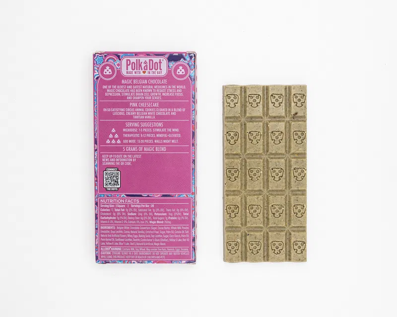 POLKA DOT - SHROOMS BELGIAN CHOCOLATE - 5G ( 250MG PER PIECE - 20 PIECES PER BAR) - Image 2