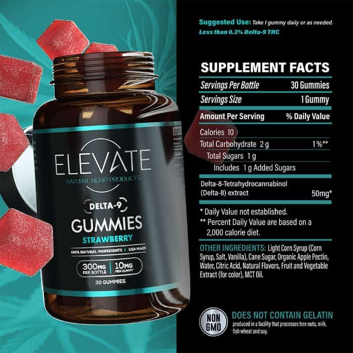Delta 9 THC Gummies - Strawberry - Image 4