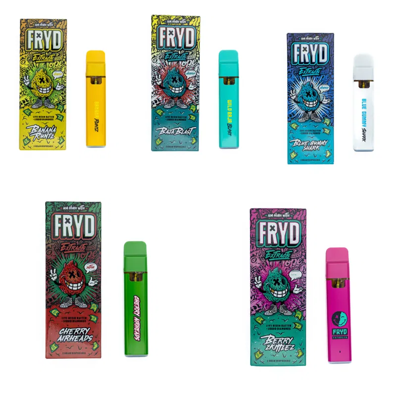 FRYD EXTRACTS - DISPOSABLE RECHARGEABLE VAPE CARTS - LIVE RESIN BATTER + LIQUID DIAMOND - 2GM (2000MG)